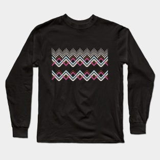 Traditional tribal line zigzag pattern Long Sleeve T-Shirt